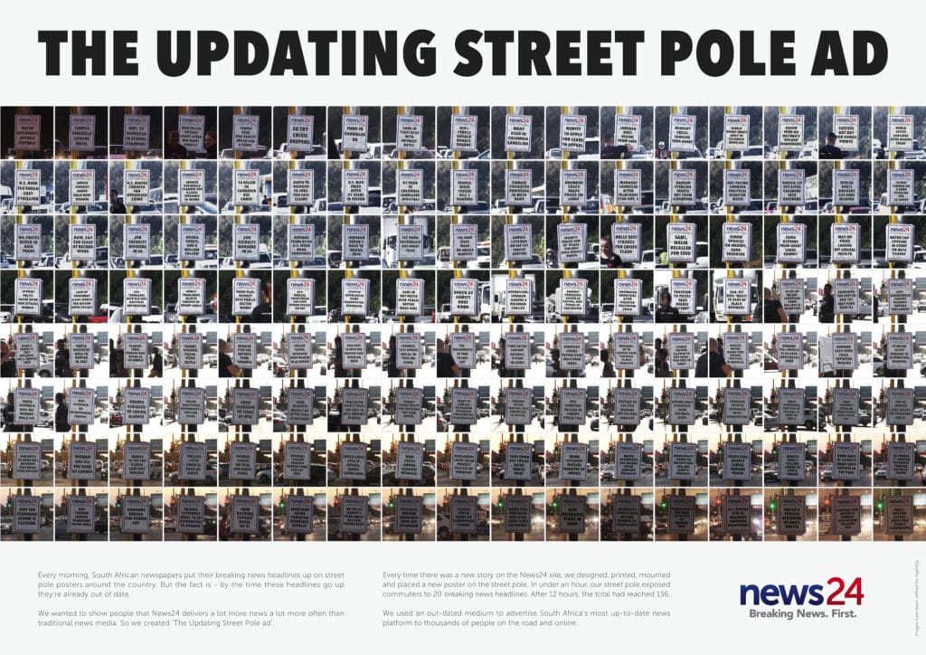 NEWS 24 THE UPDATING STREET POLE AD