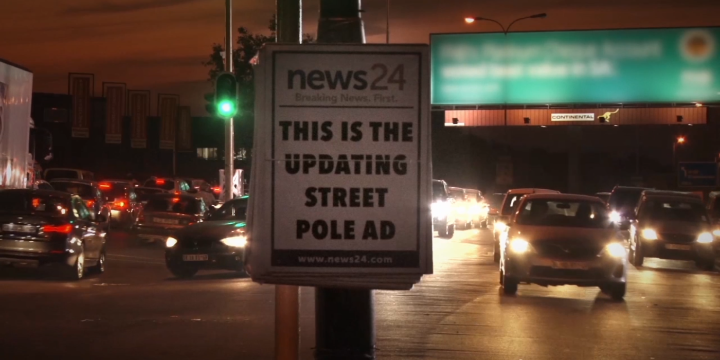 NEWS 24 THE UPDATING STREET POLE AD