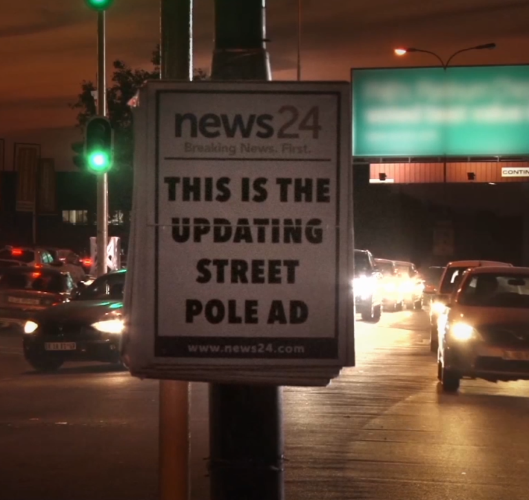 NEWS 24 THE UPDATING STREET POLE AD