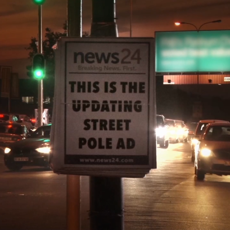 NEWS 24 THE UPDATING STREET POLE AD
